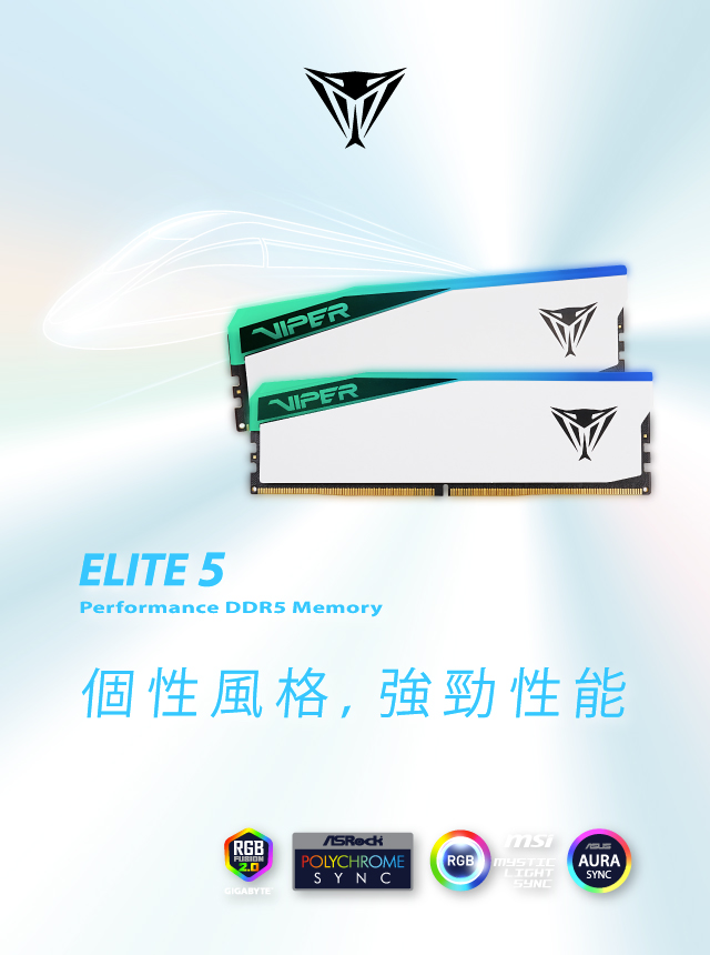 Viper Elite 5 DDR5 Memory 個性風格，強勁性能 | Viper Gaming
